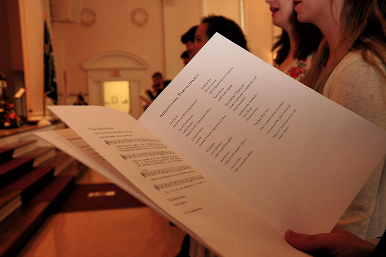 The program booklet from Elmhurst College's annual Founders' Honors Convocation is shown.