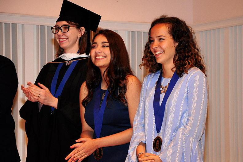 Winners of the 2018 Elmhurst College Founders Awards are shown.